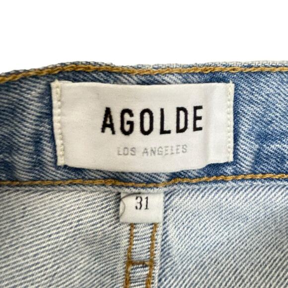 AGOLDE Pinch Waist High Rise Kick Jeans Size 31 12 90's Riptide Light Blue - Picture 9 of 12